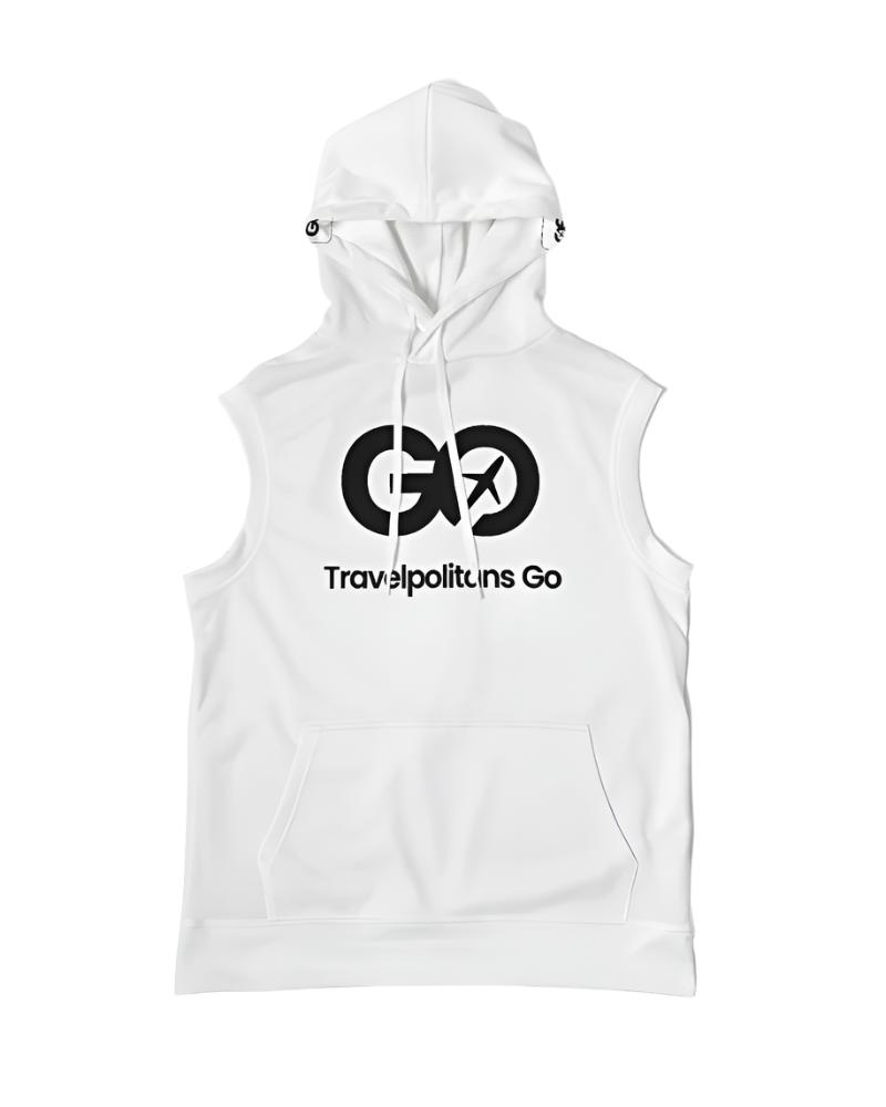 Men's White Sleeveless Hoodie