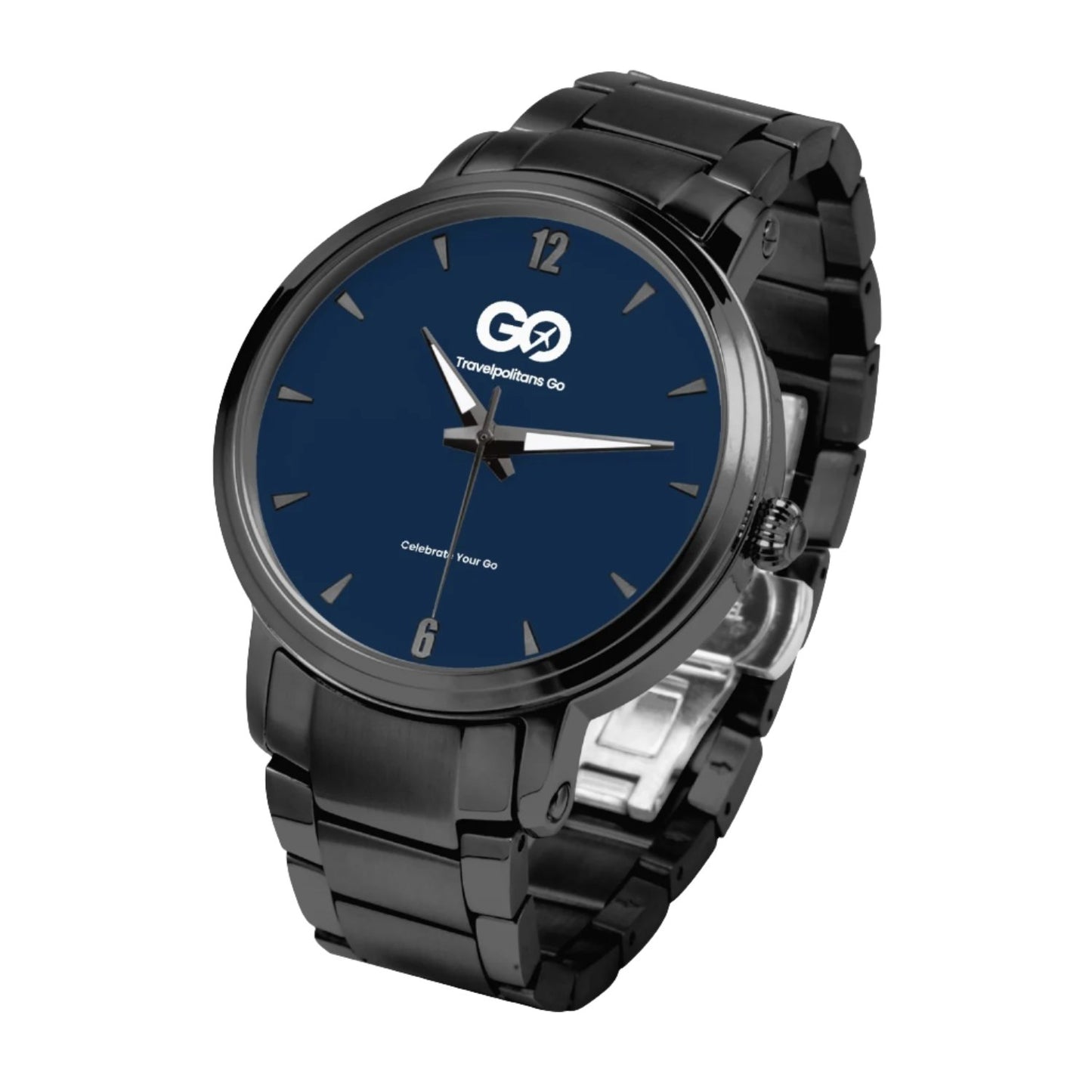 Men's Black Navy Stainless Steel Watch