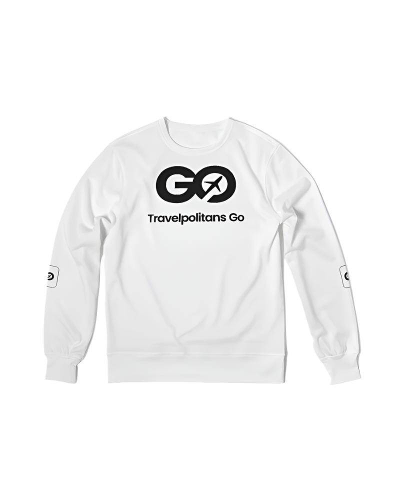 Men's White Ehtos French Terry Crewneck Pullover
