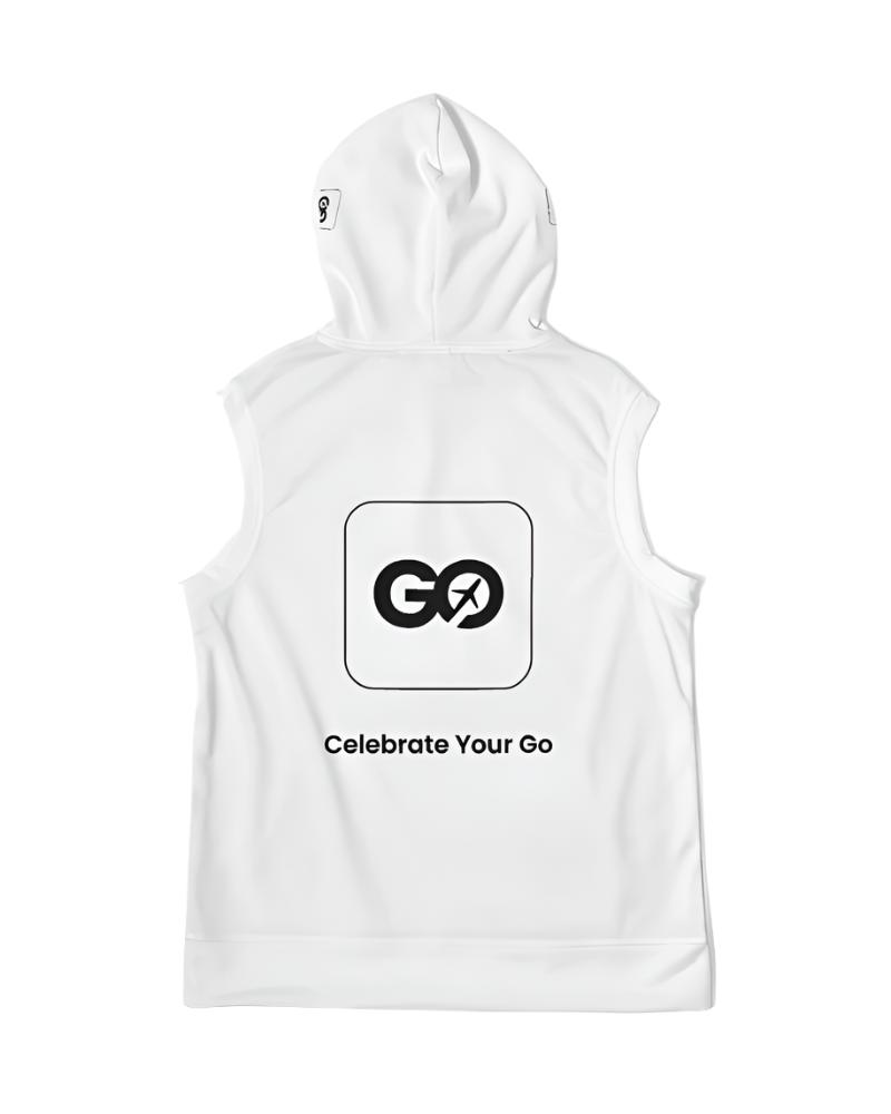 Men's White Sleeveless Hoodie