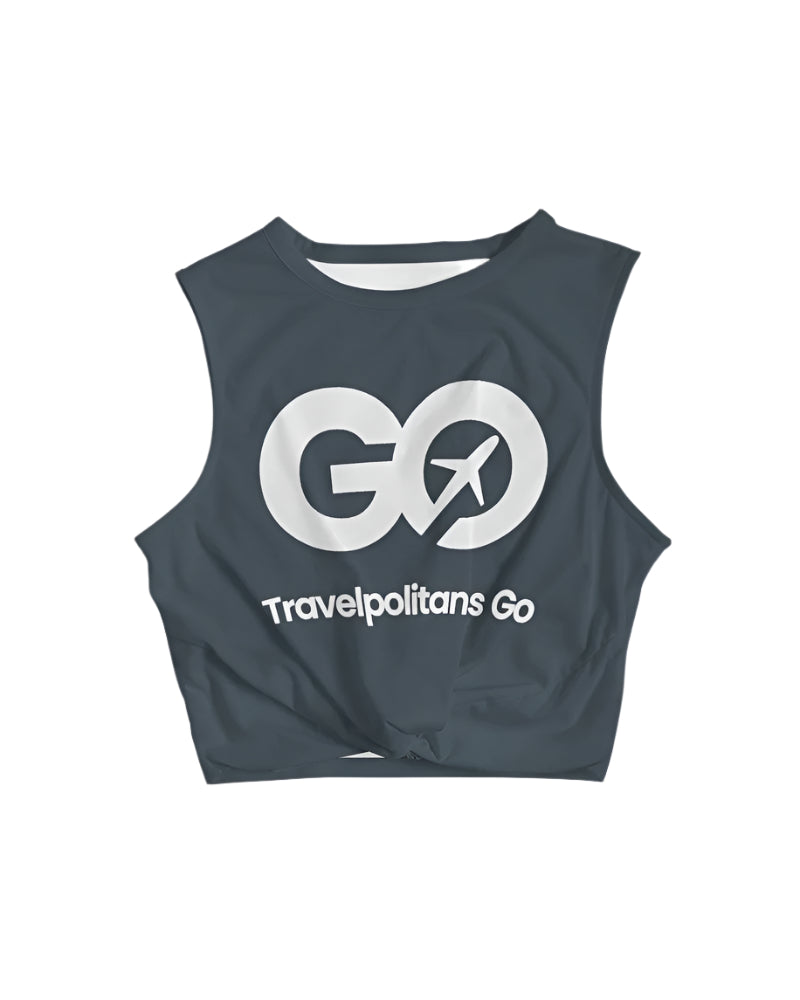 Women's Charcoal Twist-Front Tank