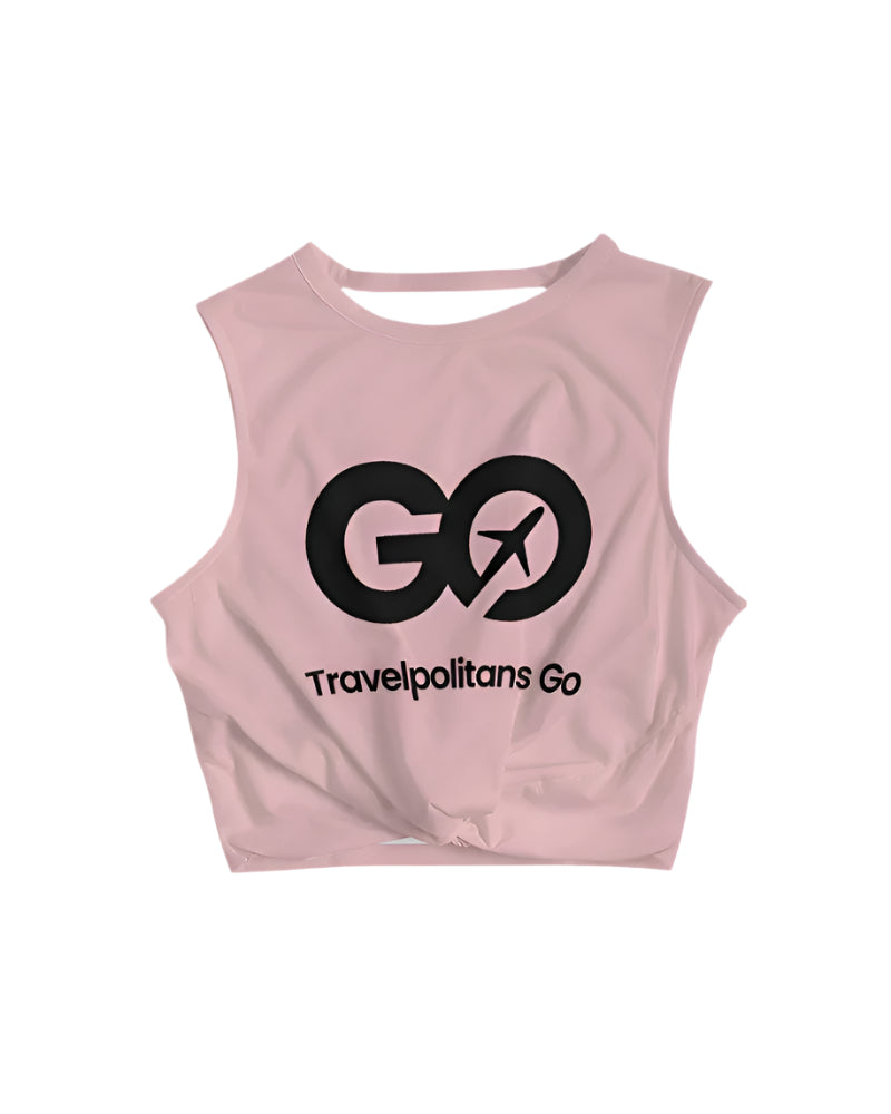 Women's Pink Twist Front Tank