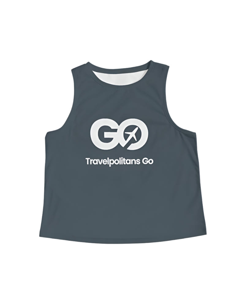 Women's Cropped Charcoal Tank