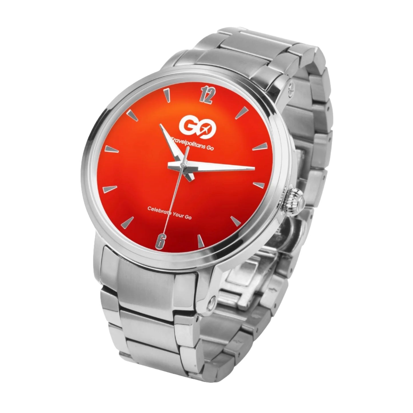 Silver Red Sun Watch