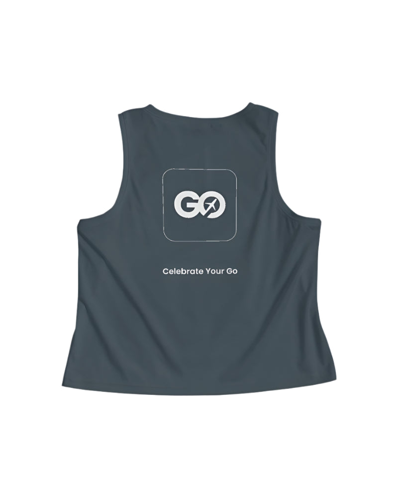 Women's Cropped Charcoal Tank