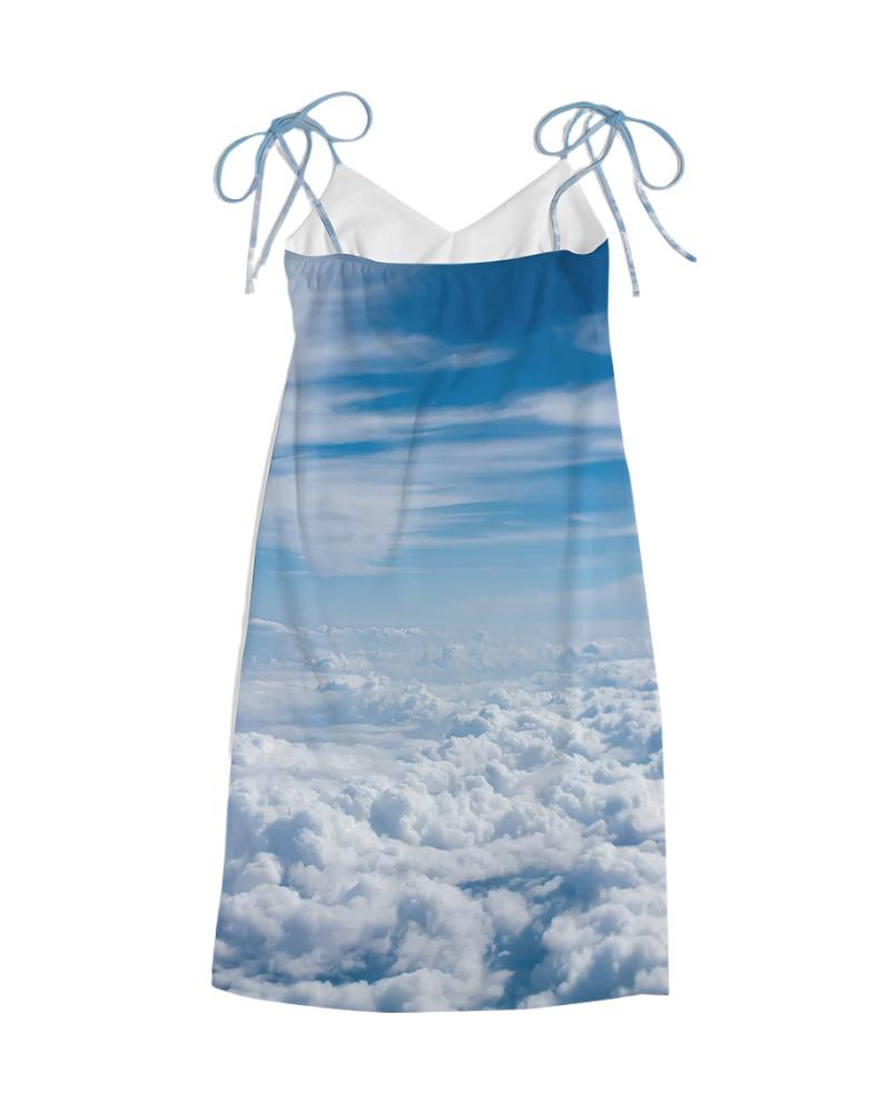 Clouds N Skies Tie Strap Split Dress