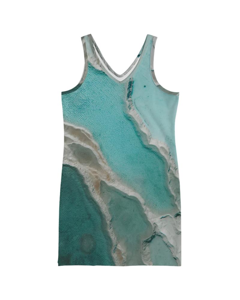 Women's Glacial Rib Knit V Neck Mini Dress