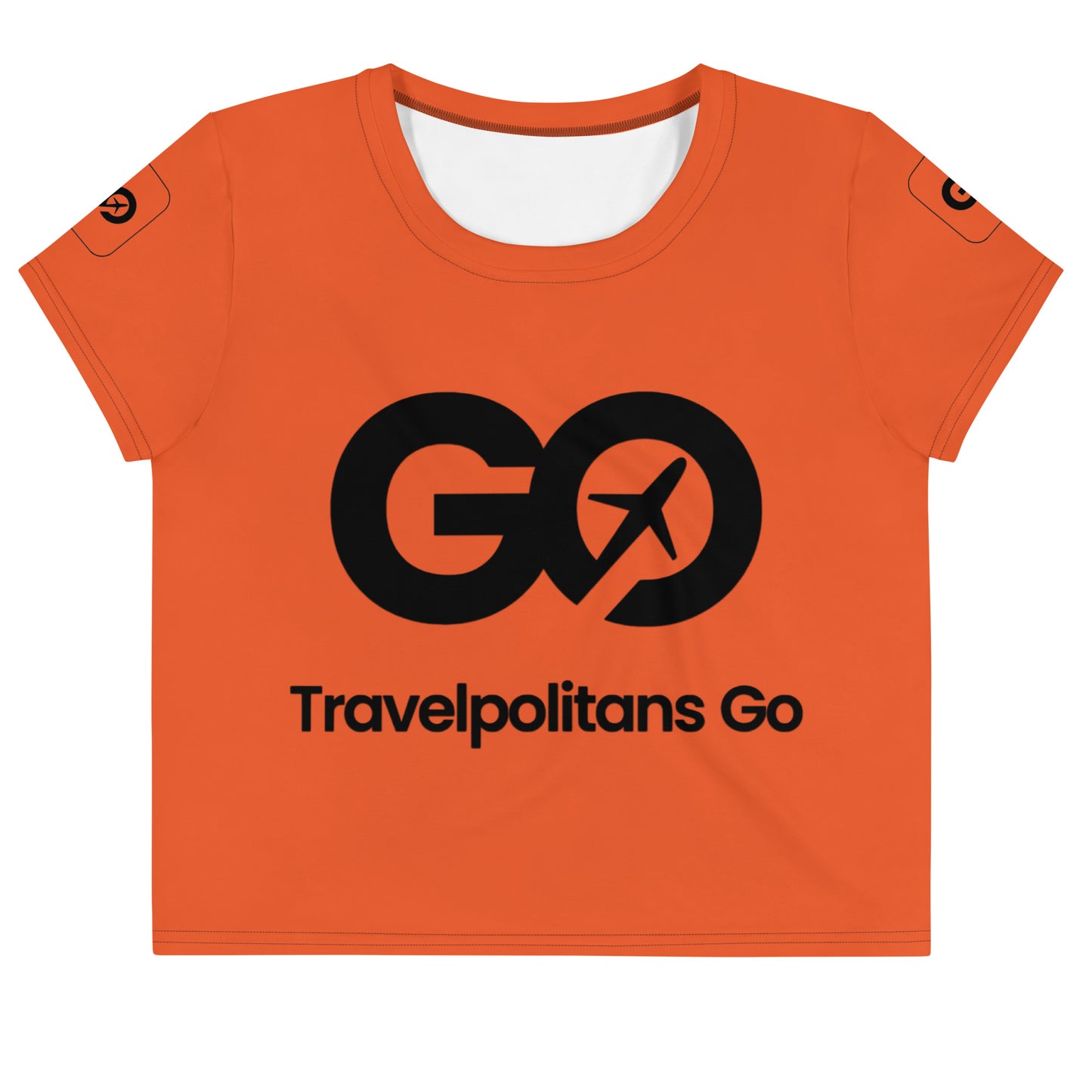 Women's Red Orange Crop Tee