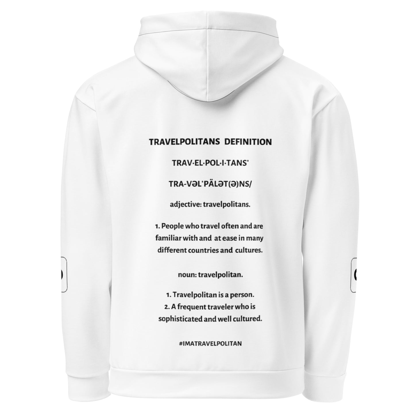 White Travelpolitans Go Hoodie