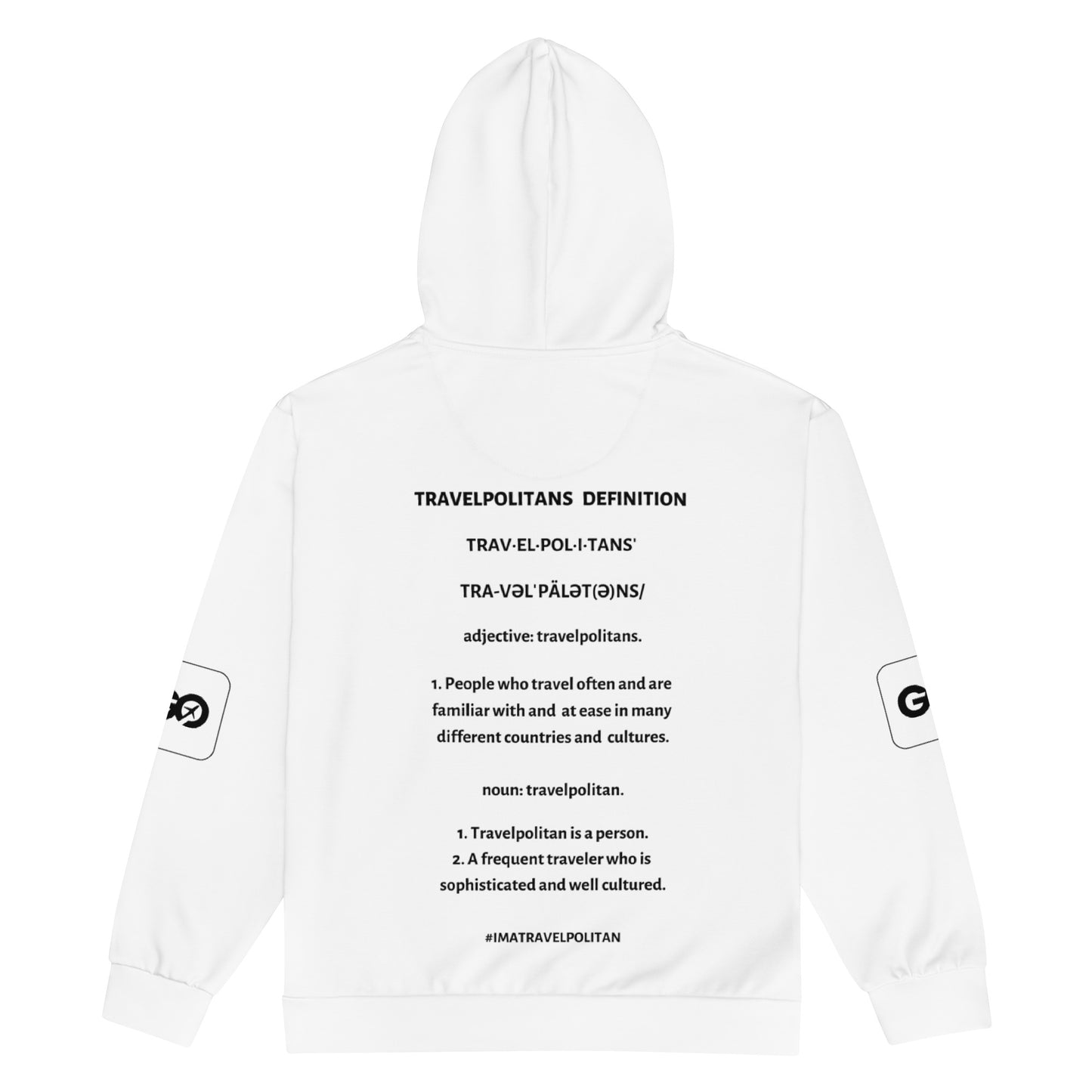 Men's White Travelpolitan Zip Hoodie