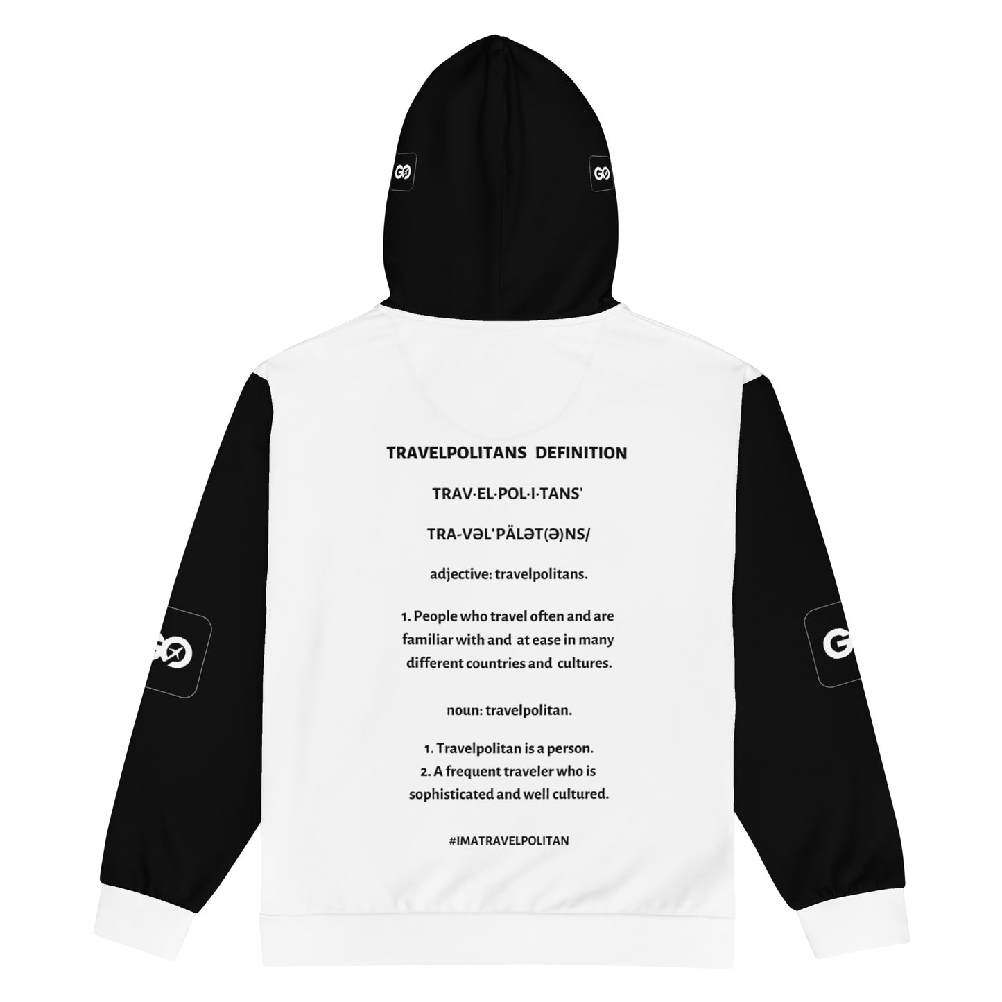 Men's Travelpolitan Blk & Wht Zip Hoodie