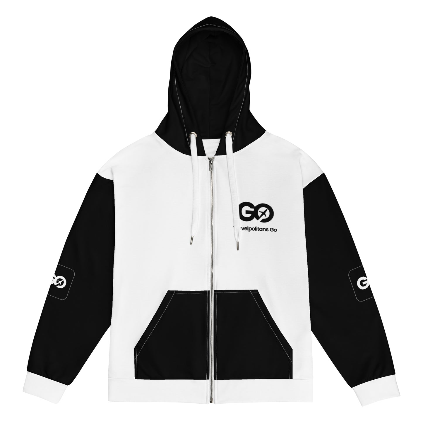 Men's Travelpolitan Blk & Wht Zip Hoodie