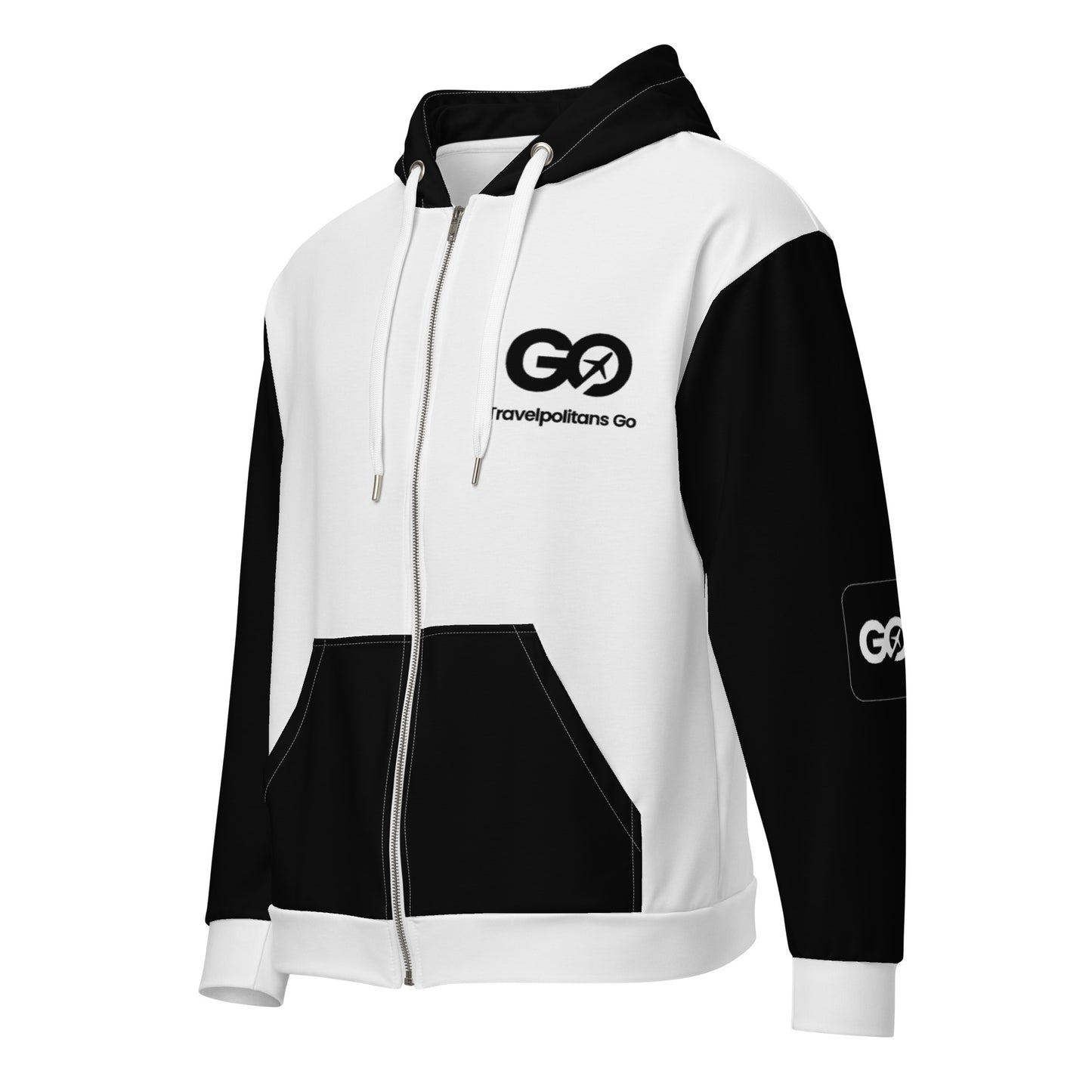 Men's Travelpolitan Blk & Wht Zip Hoodie
