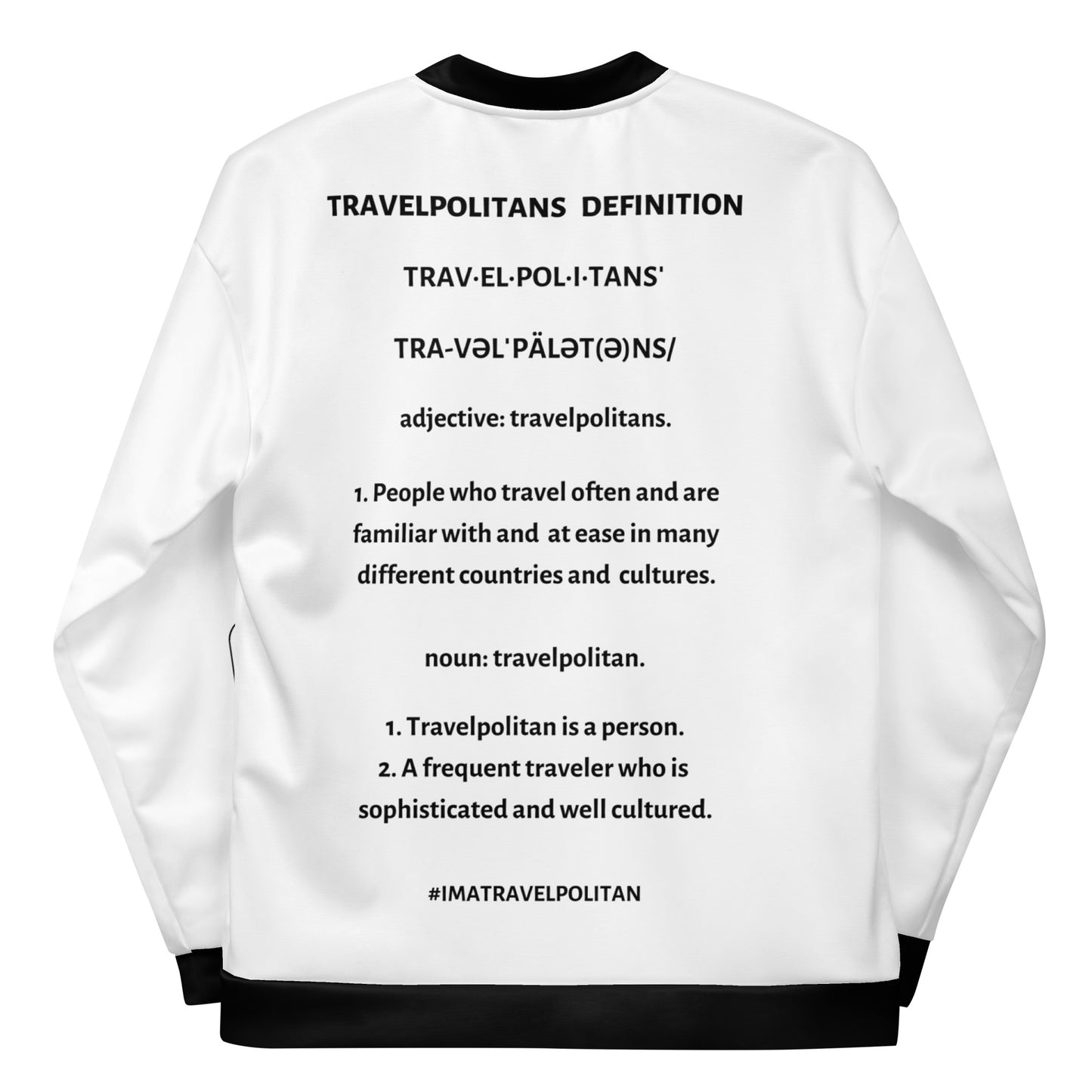 Unisex Black & White Bomber Jacket