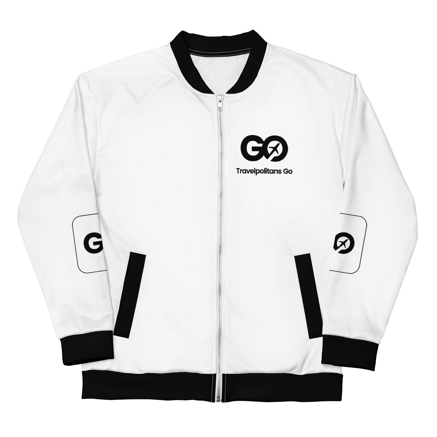 Unisex Black & White Bomber Jacket