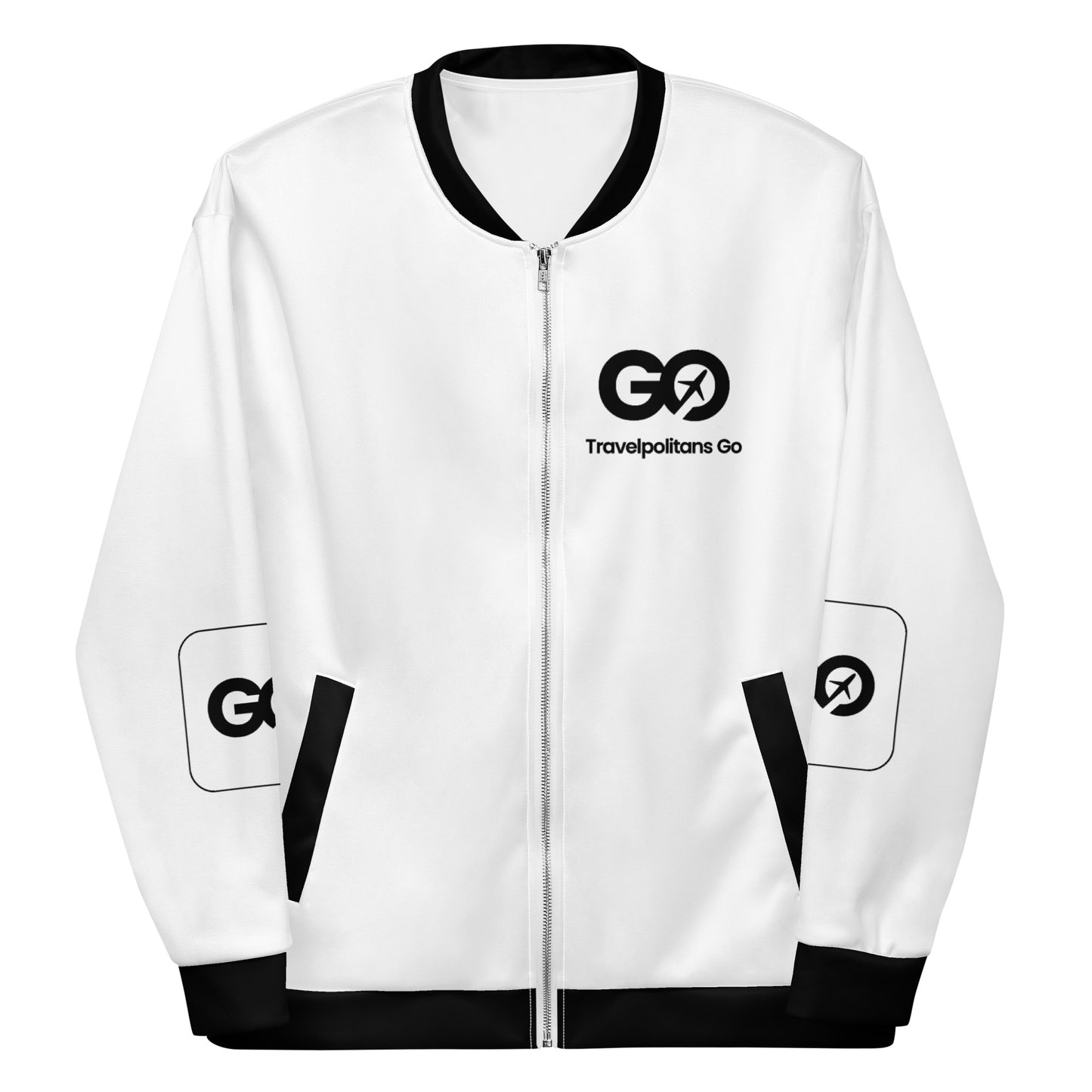 Unisex Black & White Bomber Jacket