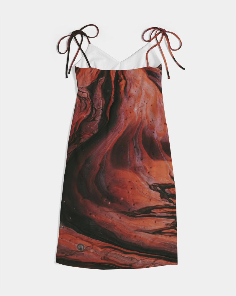 Fiery Elegance Tie Strap Split Dress