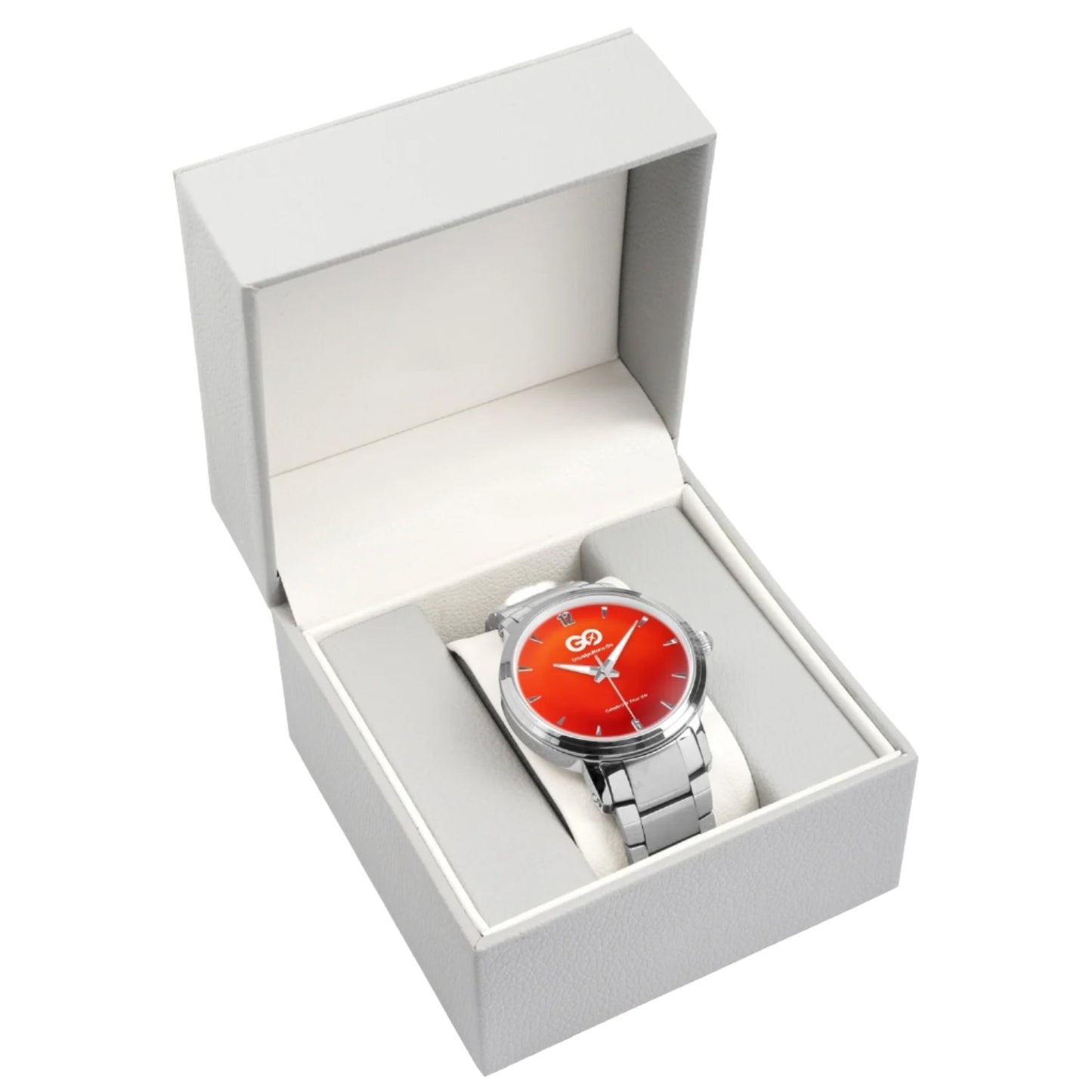 Silver Red Sun Watch