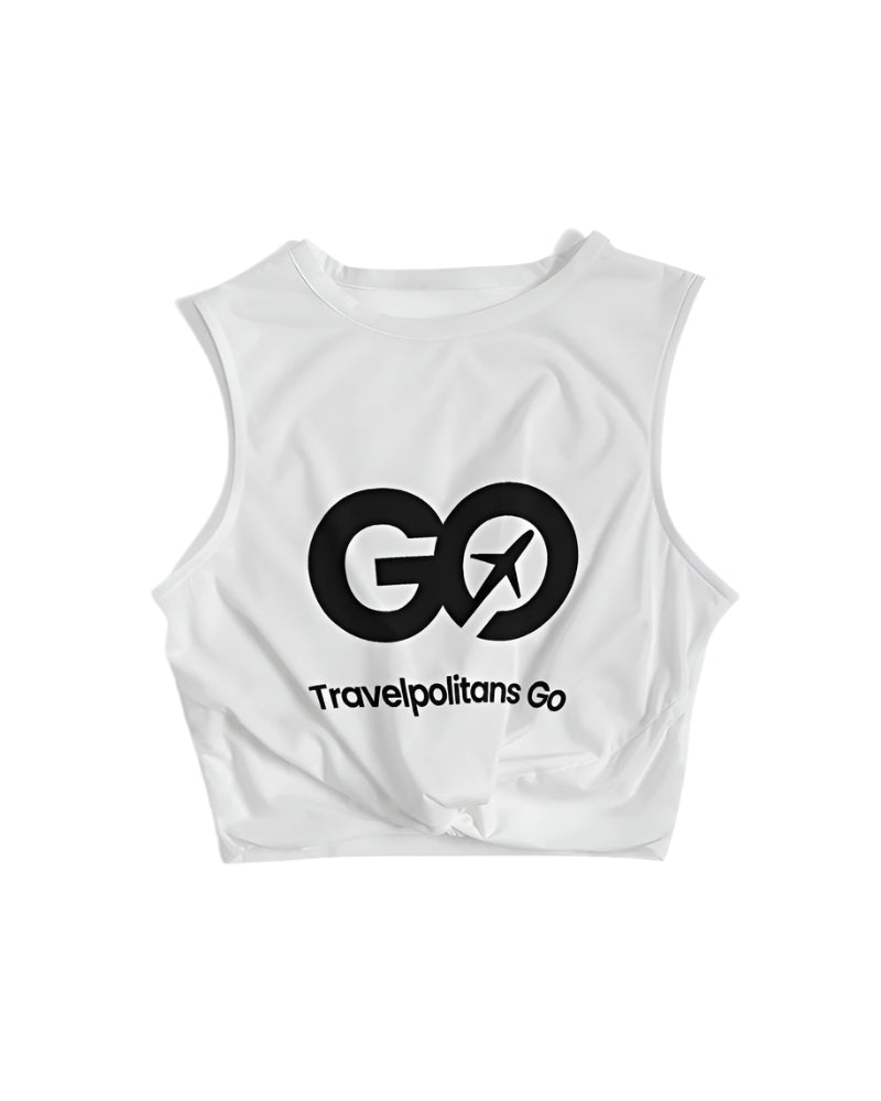 Women's White Twist-Front Tank
