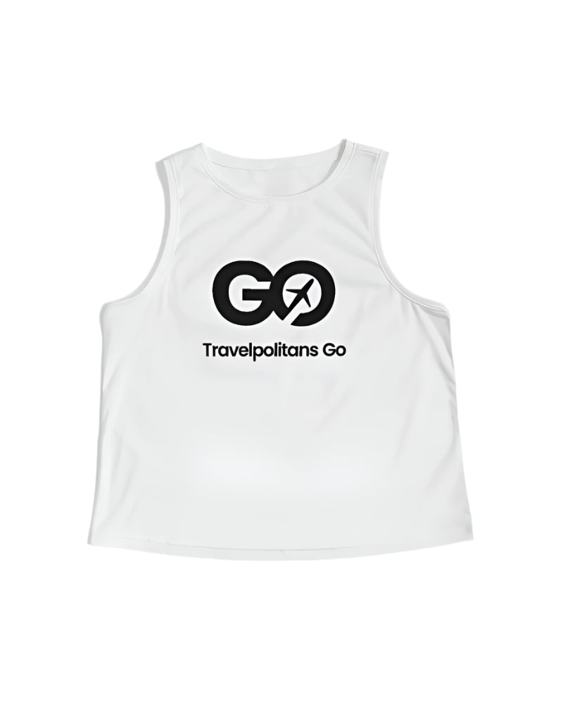 Women's Cropped White Tank