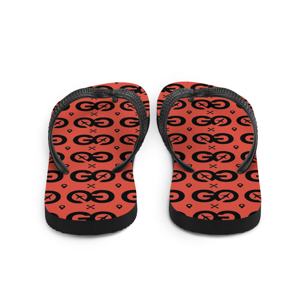 Red Orange Unisex Flip-Flops