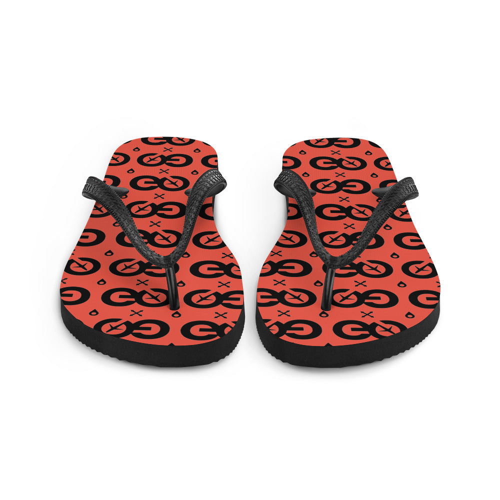 Red Orange Unisex Flip-Flops