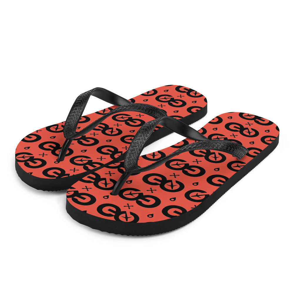Red Orange Unisex Flip-Flops
