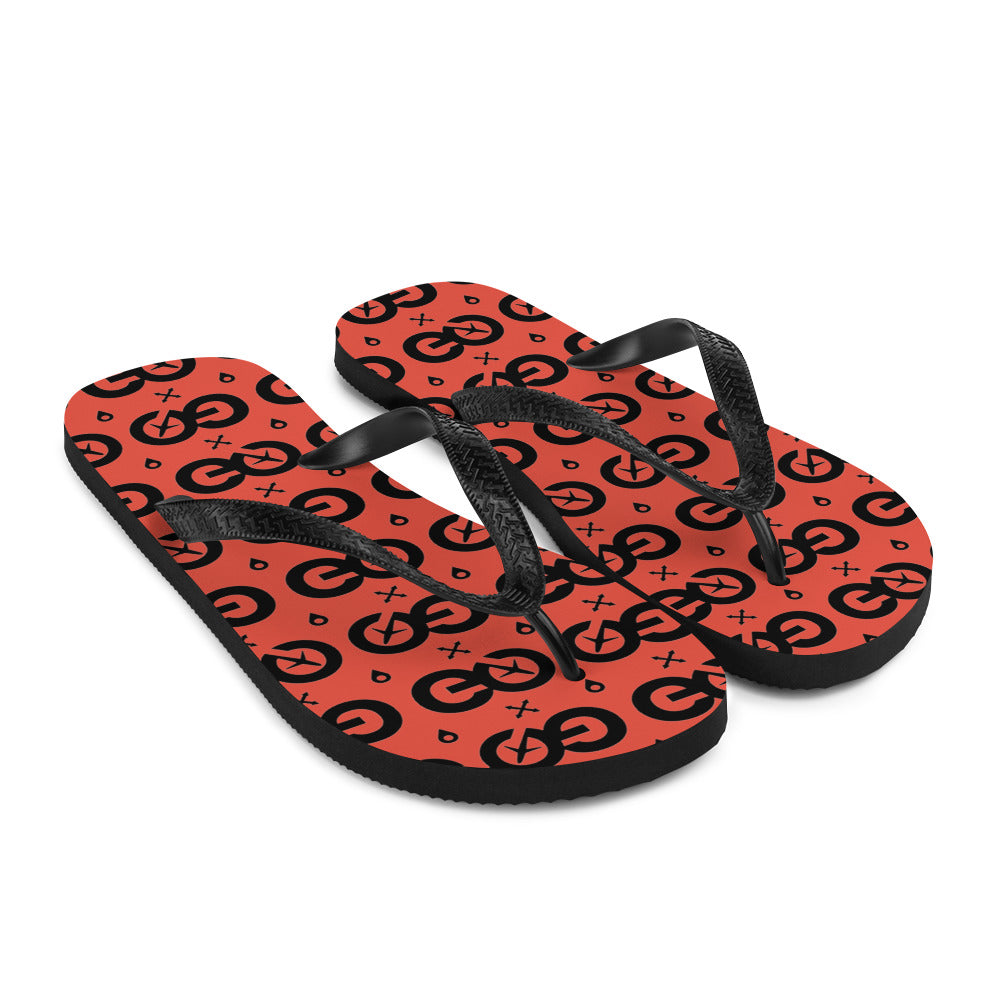 Red Orange Unisex Flip-Flops