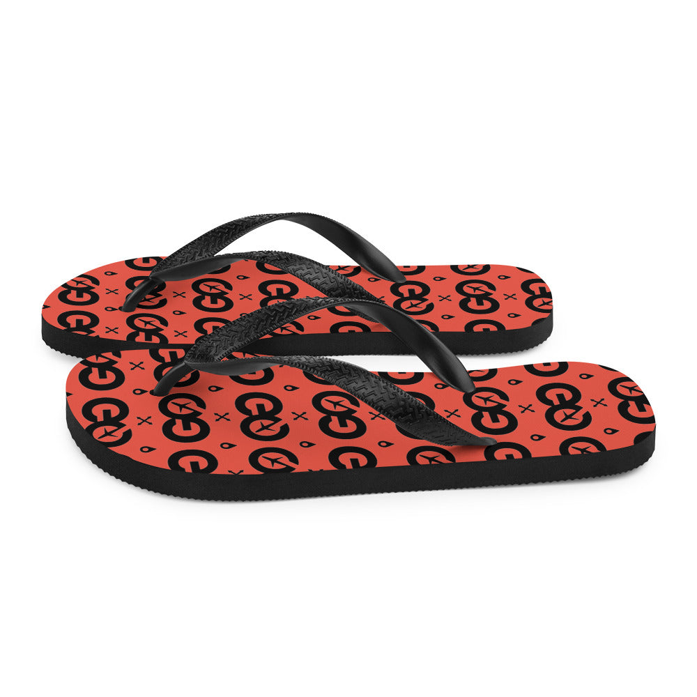 Red Orange Unisex Flip-Flops
