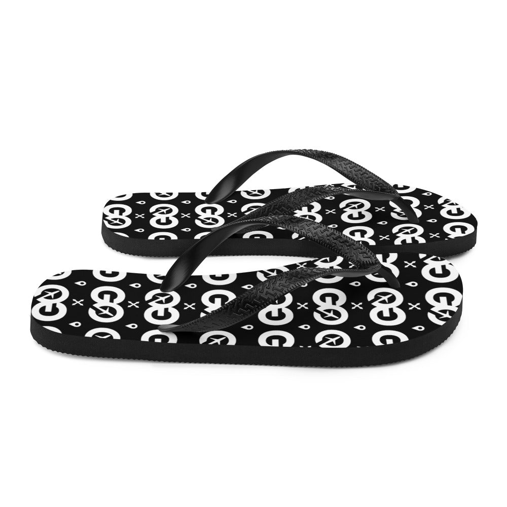 Black Unisex Flip-Flops