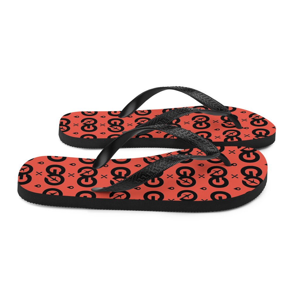 Red Orange Unisex Flip-Flops