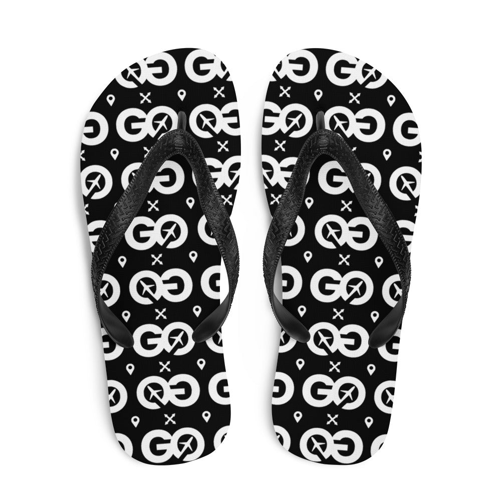 Black Unisex Flip-Flops
