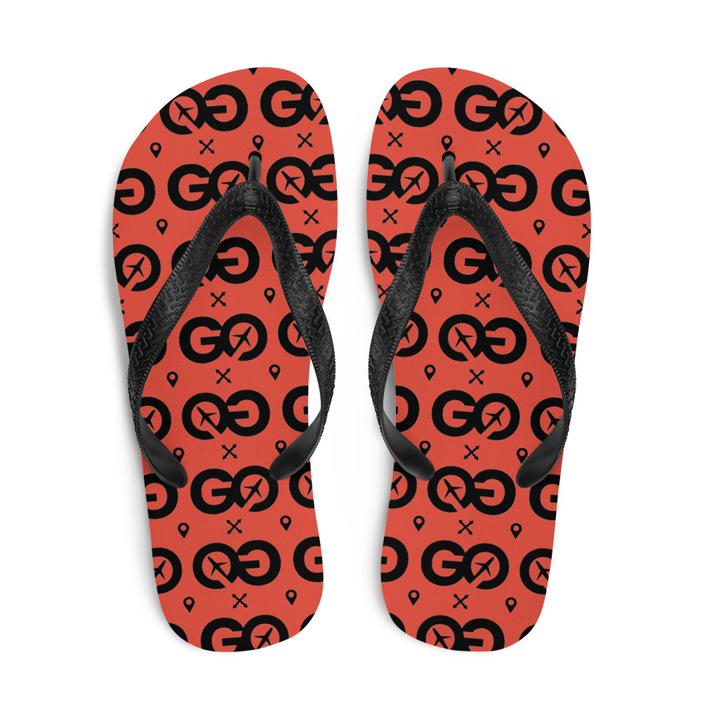 Red Orange Unisex Flip-Flops