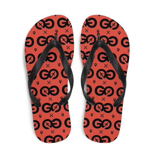 Red Orange Unisex Flip-Flops